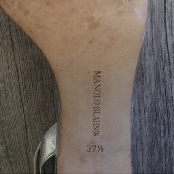 Manolo Blahnik crystal embellished silver evening shoes. - Picture 9 of 12